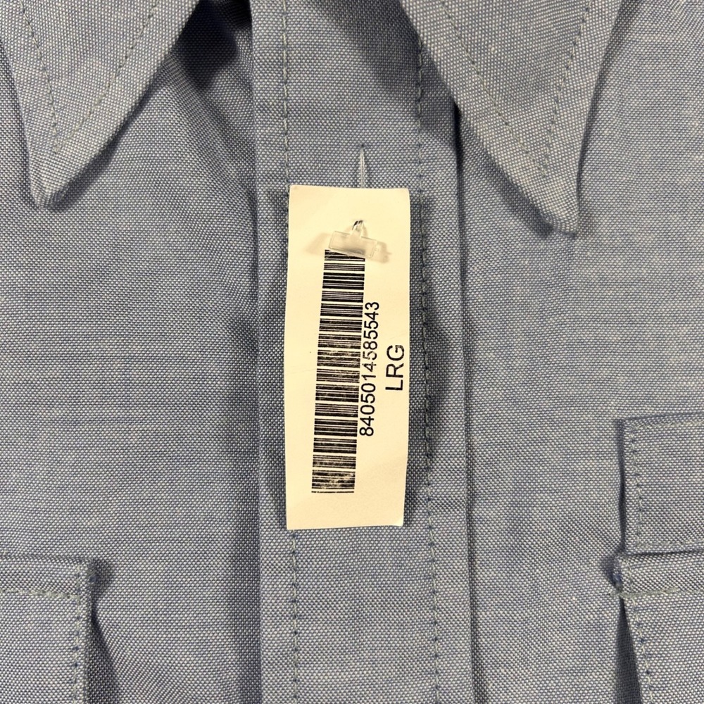 NWT DSCP Quarterdeck Collection Chambray SS Shirt Mens L Blue 8405-01-458-5543 - Picture 5 of 14